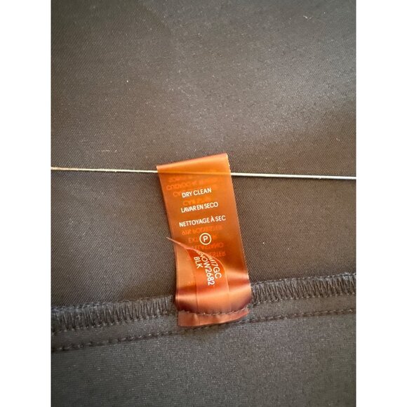 Calvin Klein Sheath Dress Gold Zip Back 16 Black Sleeveless Scuba Ruffle Neck - Picture 4 of 8